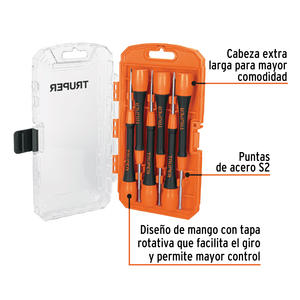 Truper Set   6 Destornilladores Electronica Precision Relojero