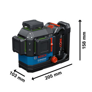Bosch Nivel Laser De Linea Verde Gll 18v-120-33 Cg - 120 Mts + Receptor Lr 7 + Placa + Soporte
