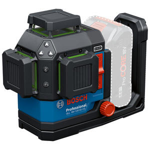 Bosch Nivel Laser De Linea Verde Gll 18v-120-33 Cg - 120 Mts + Receptor Lr 7 + Placa + Soporte
