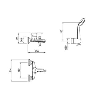 Peirano Griferia Ducha Exterior C/transferencia Monocomando Linea Adra
