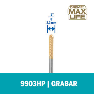 Dremel Max Life 9903hp Fresa Carburo Tungst 1/8 Puta Redonda