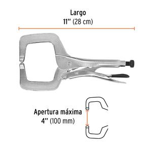 Truper Pinza Presion 11" Tipo "c" Mordaza Fija