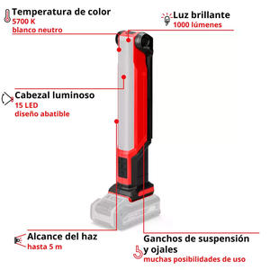 Einhell Linterna A Led 18v Te-cl 18/1000 S Li - Solo (sin Bateria - Sin Cargador)