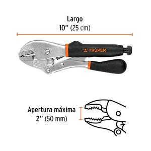 Truper Pinza Presion Recta 10"  Mango Antiderrapante