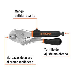 Truper Pinza Presion Recta 10"  Mango Antiderrapante