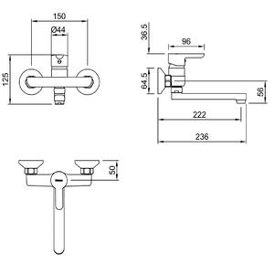 Peirano Griferia Monocomando Cocina De Pared Adra