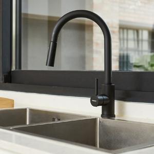 Peirano Griferia Monocomando Cocina C/pico Extraible Valencia Black