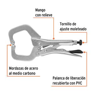 Truper Pinza Presion 6" Tipo "c" Mordaza Fija