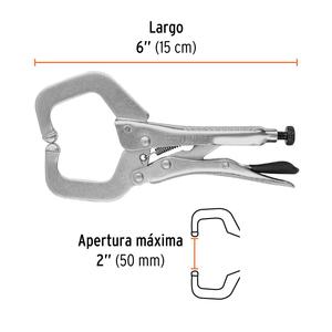 Truper Pinza Presion 6" Tipo "c" Mordaza Fija