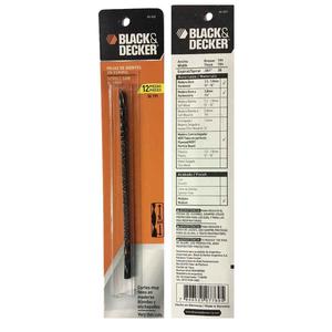 Black & Decker Hoja Sierra Caladora Banco 40-625 P/ Dibujo Terminaciones Finas X 12u