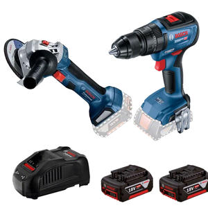 Bosch Freedom 5 Amoladora 18v Gws 18 + Gsb 18v-50 + Kit 2 Baterias Cargador