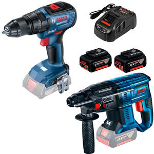 Bosch Freedom Martillo Rotativo 18v Gbh 180 Li  + Gsb 18v-50 + Kit 2 Bateria Cargador