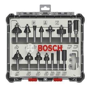 Bosch Set  15 Fresas Mixto Encastre 1/4