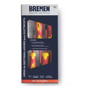 Bremen Set   5 Destornilladores Aislados 1000v 2pl 2ph 1 Buscapolo