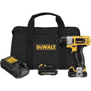 Dewalt Atornillador Hexagonal 1/4"v.var. + 2 Bat 12v Ion-litio Emb.aju (dcf610s2)