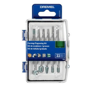 Dremel  729 - Set 11 Piezas Para Madera Plastico Metal Vidrio Piedra