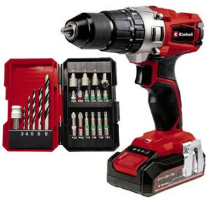 Einhell Atornillador Taladro Percutor 18v 13mm Te-cd 18/2 Li + 22 Peizas (1 Bateria - 1 Cargador)