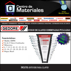 Gedore Set  17 Llave Combinada Mm (6-22m) Planas R09105017