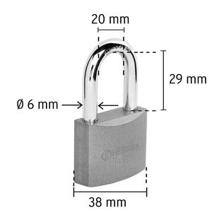 Hermex Candado De Hierro 38 Mm Aro Largo + 2 Llaves (ch-38l)