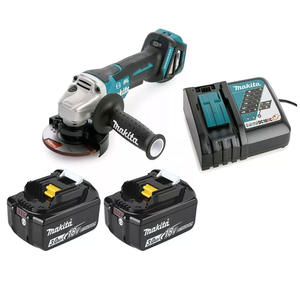 Makita Amoladora 115mm 18v Sin Carbones 2 Bat 3ah Y Cargador