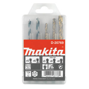 Makita Set  5 Mechas Hex X 1/4  Met 5,6,8 Mad 5,6mm
