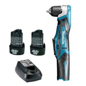 Makita Taladro Angular 10,8v Mandril 10mm V.var 2 Bat. Cargador Y Maleta