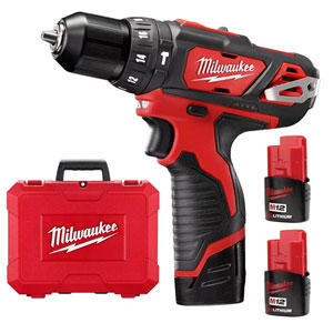 Milwaukee Atornillador Taladro Percutor 10mm 12 V (2 Baterias - Cargador - Maletin)