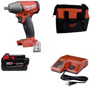 Milwaukee Llave Impacto 18v 1/2 Fuel 1 Bat 4 Amp - Cargador - Bolso