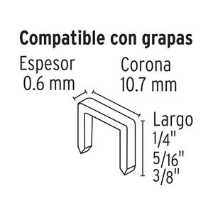 Truper Engrampadora Tipo Martillo Para Grampas 1/4-5/16-3/8