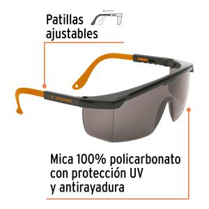 Truper Lentes De Seguridad Anti Impacto/rayadura Patillas Ajustables Gris