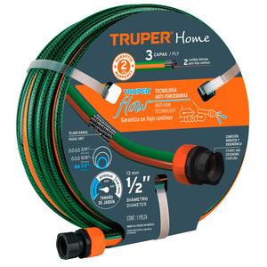 Truper Manguera 1/2 X 15 Mts +  Acoples