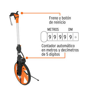 Truper Odometro 5 Digitos Rueda 12" (32 Cm) Mango Extensible