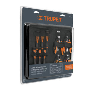 Truper Set  10 Piezas  4 Pinzas - 6 Destornilladores - Estuche