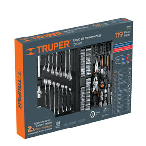 Truper Set 119 Piezas 3/8 - 1/4" Tubos Llaves Pinzas (set-124)