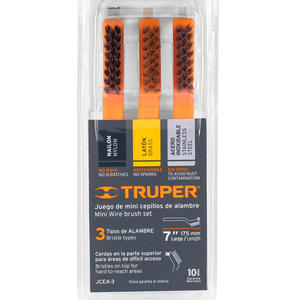 Truper Set 3 Cepillos De Alambre (nailon-laton-acero Inoxidable)