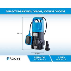 Vasser Bomba Sumergible 750 W - Agua Sucia / Limpia