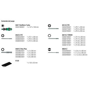 Wera Set 19 Piezas Mango Porta Puntas + 18 Puntas De 89mm