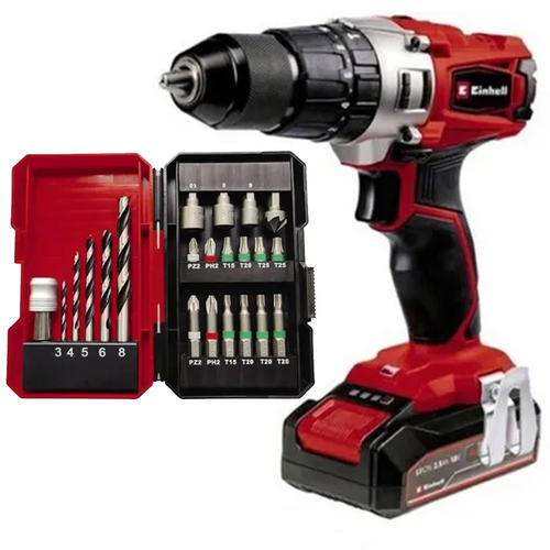 Einhell Atornillador Taladro Percutor 18v 13mm Te-cd 18/2 Li + 22 Peizas (1  Bateria - 1 Cargador) - Centro de Materiales