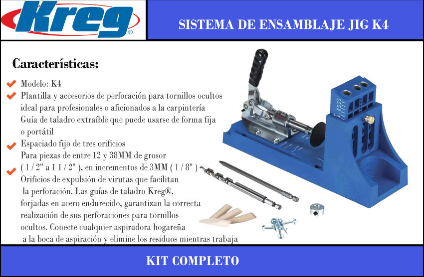 Kreg K4 Plantilla Para Uniones Y Ensambles