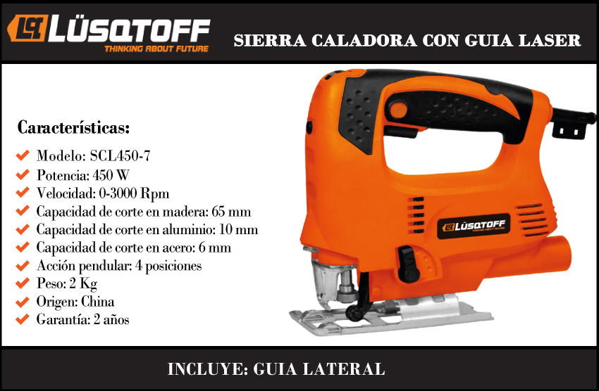 Sierra Caladora Lusqtoff Scl450-7 450w 65mm 4 Posiciones