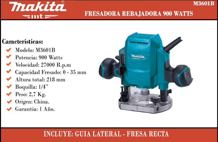 Fresadora 1/4 900W 27000Rpm M3601B Makita Mt M3601B Makita