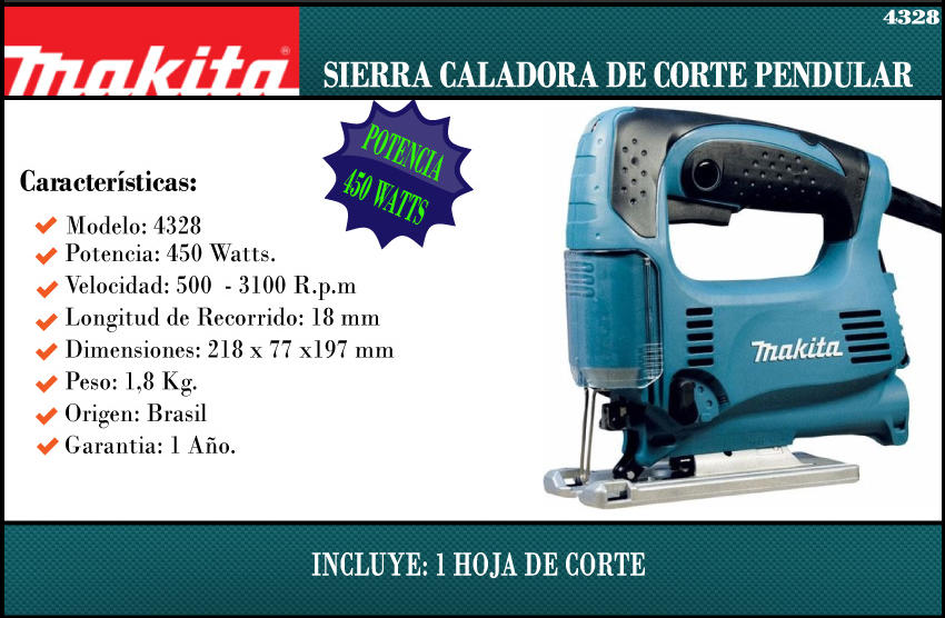 Makita Sierra Caladora Pendular 450w